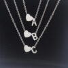 Wholesale  Personalized Fashion Stainless Steel Pendant Golden Heart English Letters Small Hole Beads A- Z Couple Necklace