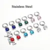 Wholesale 1 Pair Simple Style Square Plating Inlay Stainless Steel Glass Drop Earrings