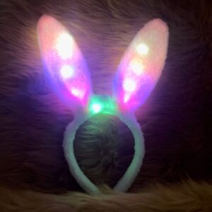 Glowing pink plush rabbit ears