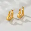 Wholesale 304 Stainless Steel Heart Shape Solid Color PVD Coated 18K Gold Plated Real Gold Plated 18K Gold Retro Classic Style Waterproof Non Tarnish Plating Gold Earrings