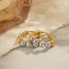 Wholesale PVD Coated Real Gold Plated 18K Gold Circle 304 Stainless Steel Elegant Lady Waterproof Non Tarnish Earrings