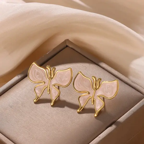Wholesale Elegant Miniature Butterfly Drop Earrings Women's Stylish Fashion Spring Summer New Arrival Colorful Oil Drip Jewelry Accessories