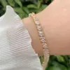 Wholesale Fashionable Multi-Style Copper Plated 18K Gold Color Zircon Heart Geometric Bracelet Suitable For Daily Wear Valentine's Day Gift