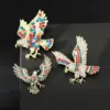 oly-ae0c5162502e00bbed137cfbc5a691c4 Wholesale Retro Eagle Brooch Pin Colorful Rhinestone Decorative Pin Versatile Animal Shaped Fashion Accessory