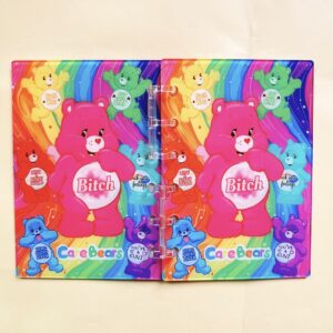 A774-dirty talk rainbow bear (with inner pages and buckles)