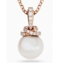 Twist pearl rose gold necklace