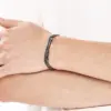 Wholesale Geometric Simple Style Men's Bracelet In 304 Stainless Steel With 18K Real Gold Plated PVD Coating 0.03µm