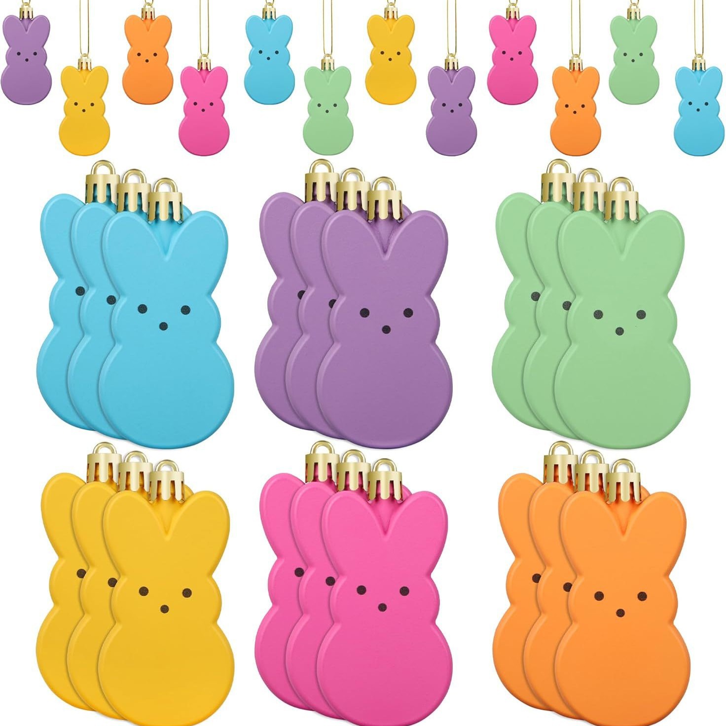Wholesale Cross-border Easter bunny decorative hanging Christmas ball decorative ball pendant printing painted matte color ball 6