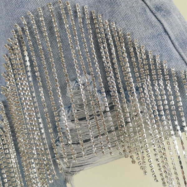 oly-ae2b64358920a1a9467228dee89e4078 Wholesale Women's Shorts Ripped Tassel Chain Pearl Sexy Women's Denim Shorts for Women