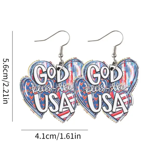 Wholesale Retro White Heart Shape Drop Earrings For Women Featuring Wood Material With Print Design