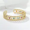 Wholesale Women’s Electroplated Copper Bangle With Zircon Inlay In Colour