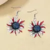 Wholesale Acrylic Earrings USA Independence Day Red White Blue Stripes Texas Sequin Five Pointed Star Glittering Simple Style Women's Jewelry