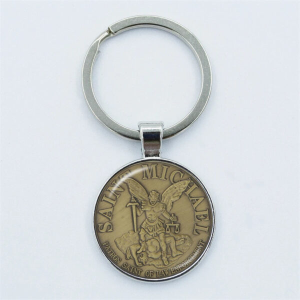 Wholesale Creative Archangel Michael Time Gem Keychain Bag Car Key Pendant