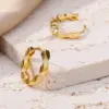 Wholesale 304 Stainless Steel Solid Color 18K Gold Plated Simple Style Earrings