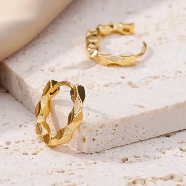 Wholesale 304 Stainless Steel Solid Color 18K Gold Plated Simple Style Earrings