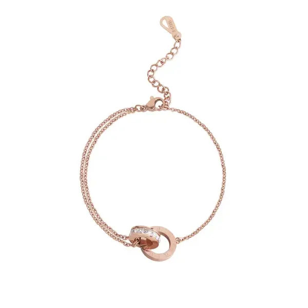 Wholesale 1 Piece Fashion Geometric Titanium Steel Plating Zircon Bracelets