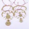 Wholesale Vintage Style Star Copper Plating Inlay Zircon Bracelets