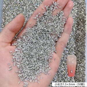 Pointed bottom white pointed bottom zircon 1.5*3 small rectangular / 1000 (original silver paper bag)