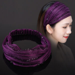 Wholesale Spring and Summer Outdoor Lace Wide-Brimmed Headband for Covering Gray Hair, Women's Face Wash Postpartum Headscarf, Versatile Headband for Washing