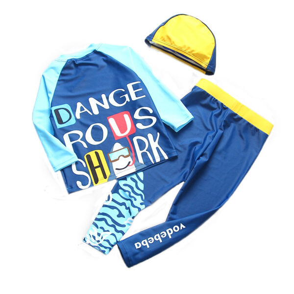 oly-aea3795e4a201416ba18029218cee9cc Wholesale Swimsuit Split Contrasting Swimsuit Medium and Large Children’s Long-Sleeved Pants Sun Protection Swimsuit Three-Piece Set