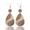 Wholesale Western-style sunflower dairy cow grain farm vintage wood grain thin earrings earrings across