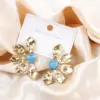 Wholesale Unisex Flowers Stud Earrings With Freshwater Pearl, Waterproof Non Tarnish 304 Stainless Steel, 18K Real Gold PVD Coated