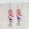 Wholesale Wooden Ice Cream Theme July 4th Independence Day Earrings Geometric Pattern Animal Zodiac Cartoon Character Stylish Women's Jewelry