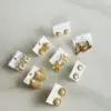 Wholesale Fashionable Stainless Steel Pearl Twist Earrings Non-Fading Petal Fan Shape Geometric Bohemian Butterfly Knot Ear Jewelry