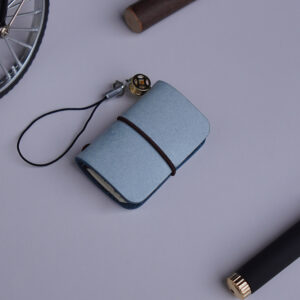 white mist wax sky blue / Top layer cowhide super mini TN book (32 sheets, 64 pages)