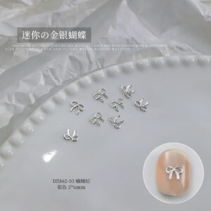 Silver small hollow ribbon (dz862-03)