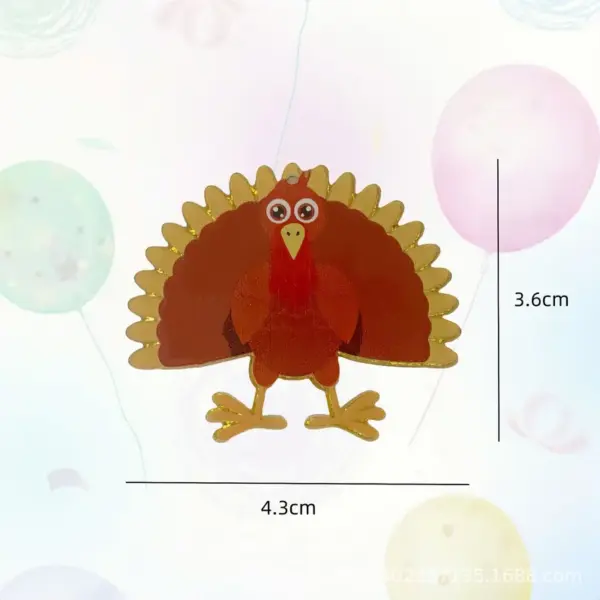 oly-aed1e1cac16efbf7184bbeb1f9512759 Wholesale Thanksgiving Acrylic Turkey Pendant Earrings Necklace Keychain Single-Sided Glitter Powder Creative DIY Accessories