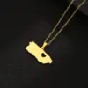 Wholesale Water Plating 18K Gold Plated Map Heart Shape 201 Stainless Steel Modern Style Simple Style 304 Stainless Steel Pendant Necklace Long Necklace