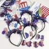 Wholesale American Flag Hair Band For Women In Red Cloth Material, Stylish Commute Hair Accessory For Independence Day