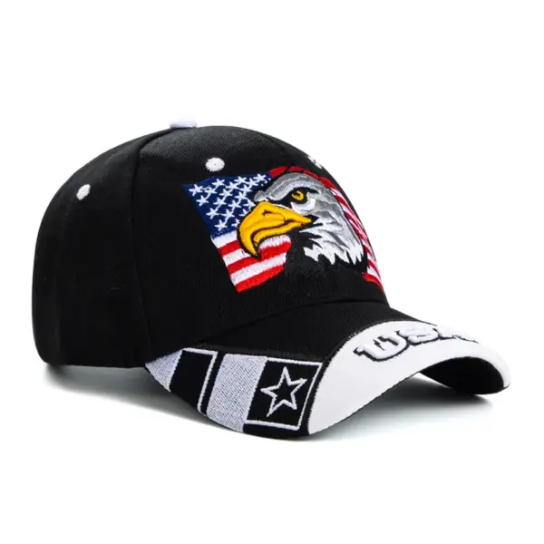 Wholesale Unisex Ethnic Style American Flag Eagle Braid Curved Eaves Baseball Cap