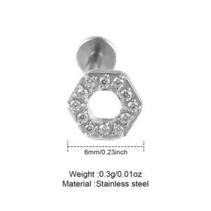 Steel White Zirconium / 1.2*8*6mm