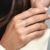 Wholesale silver-plated shining meteor ring row Diamond elegant light luxury five-pointed star ring Valentine's Day girlfriend gift