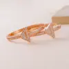 Wholesale 1 Pair Elegant Romantic Triangle Inlay Copper Zircon Earrings