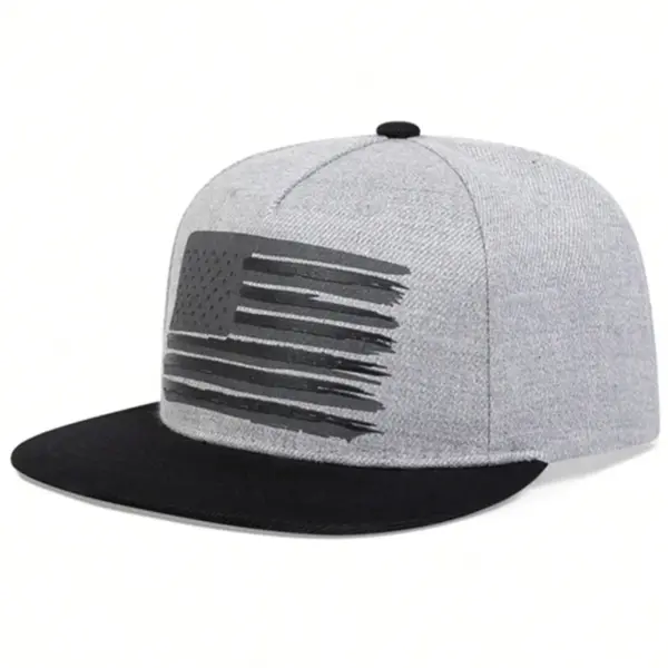 Wholesale American Flag Outdoor Hip-Hop Women Flat Brim Hat In Polyester With Printing, Adult Cap