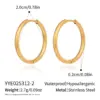 Wholesale 304 Stainless Steel Circle Round PVD Coated 18K Real Gold Plated 18K Gold Lady Sexy Rock Waterproof Non Tarnish Polishing Plating Gold Silver Earrings