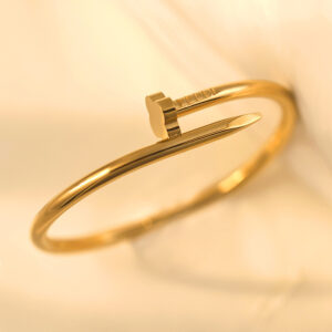 [four-flower head nail bracelet] 18#Gold inner diameter 50x60mm