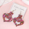 Wholesale  Love Series Earrings Sweet Romantic Colorful Shiny Love Creative Earrings Valentine's Day Gift