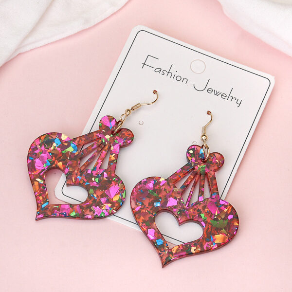 Wholesale  Love Series Earrings Sweet Romantic Colorful Shiny Love Creative Earrings Valentine's Day Gift