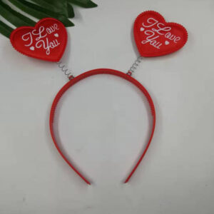 Red love love headband