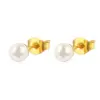 Wholesale Geometric Hypoallergenic Stud Earrings For Women, 18K Real Gold Plated With 0.03µm-0.05µm Electroplated 304 Stainless Steel