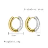 Wholesale PVD Coated Real Gold Plated 18K Gold Color Block 304 Stainless Steel Simple Style Classic Style Waterproof Non Tarnish Earrings