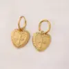 Wholesale Waterproof Non Tarnish Cross Earrings For Women, 316 Stainless Steel With 18K Real Gold PVD Coated Plating, 0.03µm Thickness
