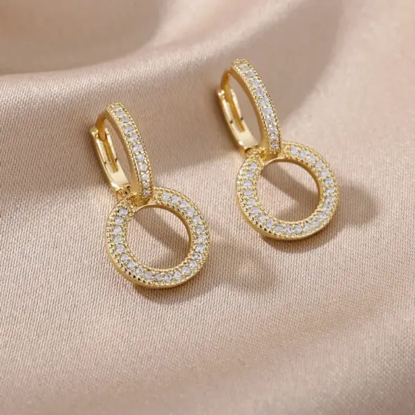Wholesale 304 Stainless Steel Copper Cross Butterfly PVD Coated Real Gold Plated IG Style Classic Style Waterproof Non Tarnish Plating Drop Earrings Earrings Ear Studs
