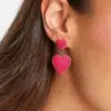 Wholesale 304 Stainless Steel Heart Shape PVD Coated Real Gold Plated 18K Gold Classic Style Waterproof Non Tarnish Drop Earrings