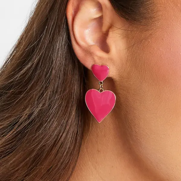 Wholesale 304 Stainless Steel Heart Shape PVD Coated Real Gold Plated 18K Gold Classic Style Waterproof Non Tarnish Drop Earrings