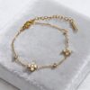 Wholesale Titanium steel four-leaf clover necklace, fresh clavicle chain, earrings and bracelet set